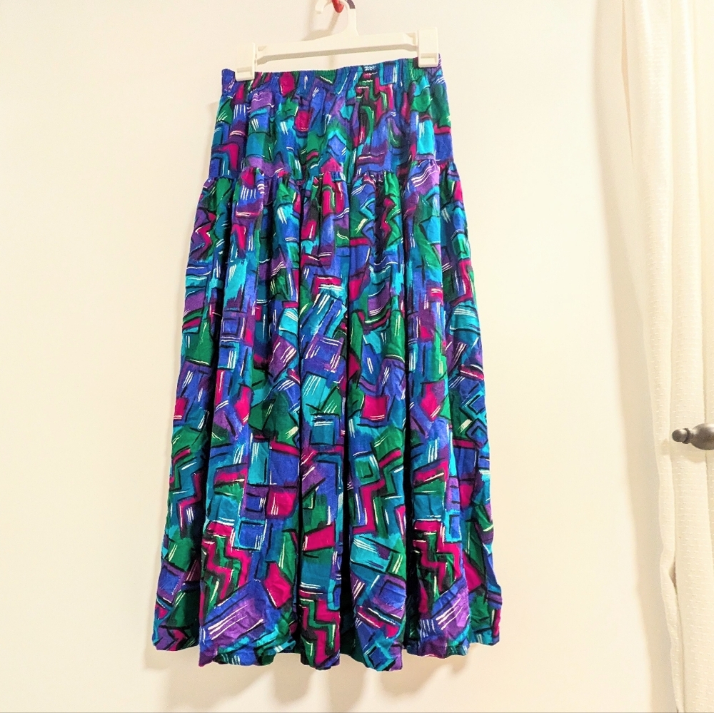 Koret Vintage Geometric Print Skirt